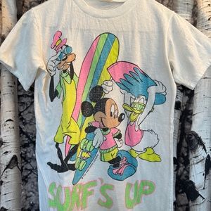 Vintage Mickey Donald Goofy Surfs Up T-shirt